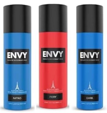 ENVY Dark, Fiery & Nitro Deo - 120ML Each (Combo Pack of 3) | Long Lasting Deodorant for Men