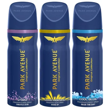 Park Avenue Good Morning, Cool Blue, Storm Deodorants For Men 150ml Each (Combo Of 3)