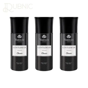 Yardley London Gentleman Classic Deo Body Spray for Men, 150ml Each (Pack of 3)