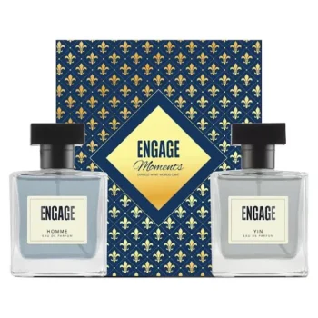 Engage Gift Set - Moments Luxury Perfume Gifts for Men, Homme & Yin, 200ml, Long Lasting Smell Men Perfume (Pack of 2)
